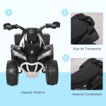 Quadriciclo para Crianças Carro Andador Infantil com Luzes e Música Desenho Inovador Carga 20kg 67,5x38x44 cm Preto