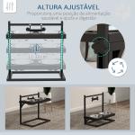 Comedouro Elevado para Cães com 2 Tigelas Altura Ajustável e 1 Peça de Metal com Formato de Osso 40,5x22x39 cm Preto