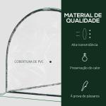 Estufa 200x100x80cm para Jardim Terraço Cultivo de Plantas Estufa com Estrutura de Aço Cobertura PVC Transparente