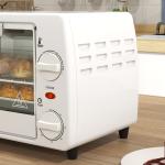 Mini Forno Elétrico 10 Litros 750W com Temperatura até 230 °C Temporizador 60 Minutos Bandeja e Grade 36,5x26x22 cm Branco