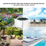 Chapéu de Sol de Jardim Ø270x235cm Chapéu de Sol de Alumínio Reclinável com Manivela e 6 Hastes para Terraço Exterior Balcão Verde