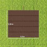 Cobertura para Pérgola 2,5x2,55cm Teto de Substituição Retrátil para Pérgola com 10 Orifícios de Drenagem Café