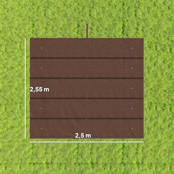 Cobertura para Pérgola 2,5x2,55cm Teto de Substituição Retrátil para Pérgola com 10 Orifícios de Drenagem Café