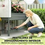 Mesa de Cultivo com Cobertura de Estufa e Prateleira Inferior 120x55x140 cm Cinzento Escuro