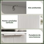 Móvel para Lavatório Pousar com 2 Portas Canaladas para Lavatório com ou sem Pedestal 60x33x63 cm Branco