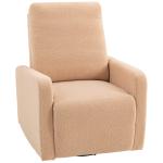 Poltrona Relax Reclinável Manual Poltrona Relax de Borreguito com Função de Baloiço 360° Reclinável até 135º 76x94x100 cm Marrom Claro