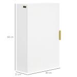 Armário Casa de Banho de Parede Moderno com 1 Puxador de Aço e Prateleiras Ajustáveis 40x15x60 cm Branco