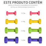 Jogo de 8 Halteres Hexagonais 4 Pares 4kg 3kg 2kg 1kg com Revestimento Pesos para Exercícios em Casa Academia Aço Multicolor