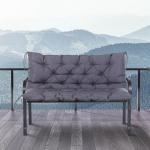 Almofada para Banco com Encosto 120x110x12cm Almofada de Banco de 2 Lugares para Jardim Terraço Balcão Exterior Cinza