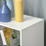 Estante para Livros de 3 Níveis Estante de Madeira com 9 Compartimentos Estante Modular 91,5x29,5x91,5 cm Branco