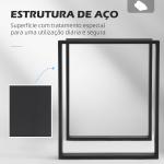 Conjunto de 2 Pés para Mesa de Aço 60x72 cm Pernas Quadradas de Mesa para Móveis de Bricolage Preto