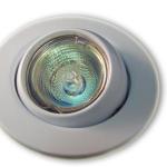 Pack Lampada Halogéneo 220V 50W + Aro Encastre Giratório (Branco)
