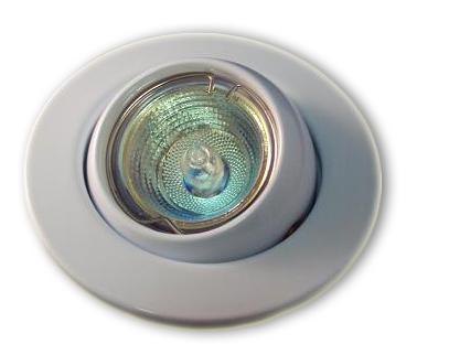 Pack Lampada Halogéneo 220V 50W + Aro Encastre Giratório (Branco)