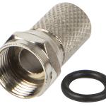Ficha F c/ Vedação 6,4mm p/ RG6 (Qualidade - COBRE)
