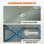 Carrinho de Transporte com Rodas Carrinho de Jardim Dobrável com Puxador Telescópico Ajustável Porta Traseira Expansível 114x46x65 - 92 cm Verde