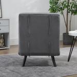 Poltrona Convertível em Cama Poltrona 3 em 1 Convertível em Cama com Encosto Ajustável em 5 Níveis 63x73x81 cm Cinza
