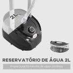 Ferro de Engomar a Vapor 1800W Temperatura Ajustável 11 Níveis Depósito de 2 L Aquecimento em 38s 35x25x47 - 118,5 cm Preto