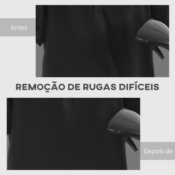 Ferro de Engomar a Vapor 1800W Temperatura Ajustável 11 Níveis Depósito de 2 L Aquecimento em 38s 35x25x47 - 118,5 cm Preto