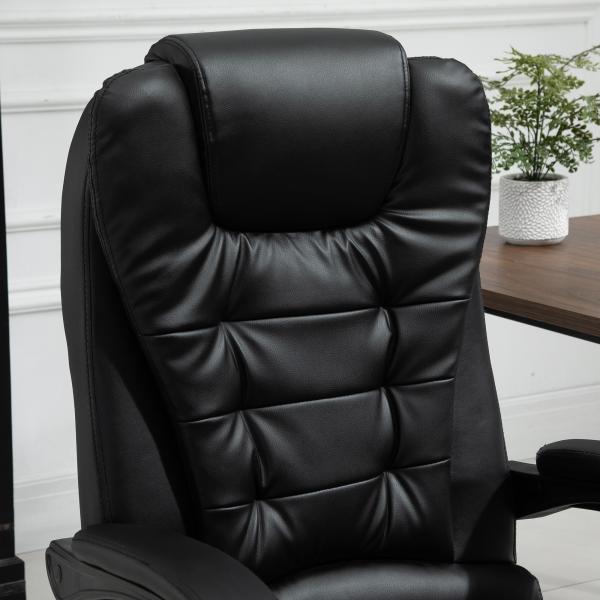 Cadeira de Massagem com 7 Pontos de Massagem Reclinável com Apoio para os Pés e Controlo Remoto 67x79x111 - 121 cm Preto