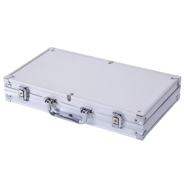 Mala de Poker Profissional com 300 Fichas Jogo de Poker com Mala de Alumínio 5 Dados 2 Baralhos de Cartas e 1 Ficha de Dealer 38x20,5x6,5cm Multicor