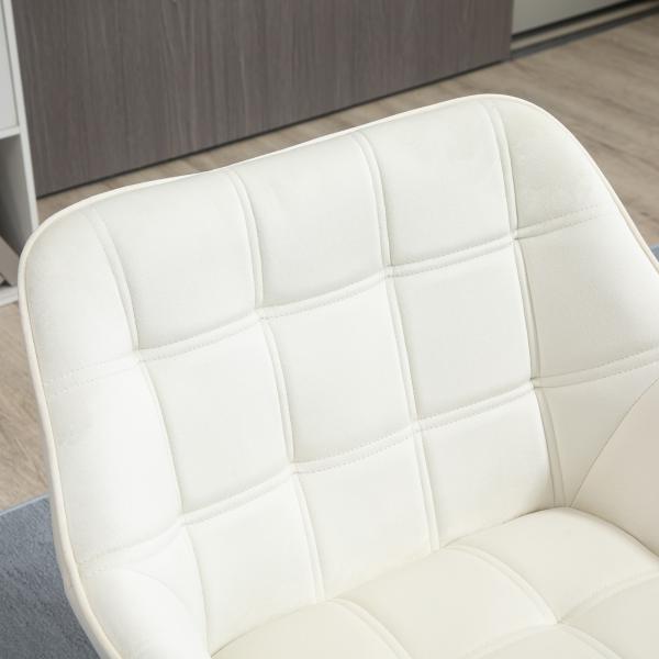 Poltrona de Sala Moderna Estofada em Veludo com Pés de Madeira Poltrona Relax para Sala de Estar Creme