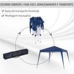 Tenda Dobrável Tenda com Desenho Pop Up para Jardim Campismo Festas Eventos Aço e Oxford 297x297x250 cm Azul