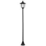 Candeeiro Solar com Painel Solar Candeeiro de Jardim com 6 LEDS Autonomia 6 - 8 horas Ø26x177 cm Preto
