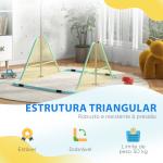 Barra de Ginástica para Crianças Dobrável com Altura Ajustável para Treino em Casa 154x106,2x88,5 - 128,5 cm Azul Celeste