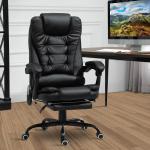 Cadeira de Massagem com 7 Pontos de Massagem Reclinável com Apoio para os Pés e Controlo Remoto 67x79x111 - 121 cm Preto