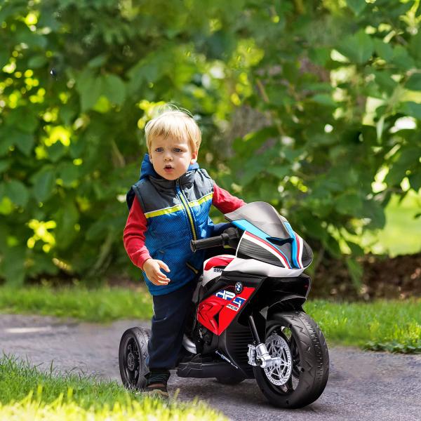 Mota Elétrica BMW HP4 pcom Música USB Velocidade 2,5km/h Avance e Retrocesso 82,5x42x54cm Vermelha