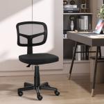 Cadeira de Escritório Operativa Giratória 360° com Altura Ajustável Suporte Lombar 43x48x77,5 - 89,5cm Preto