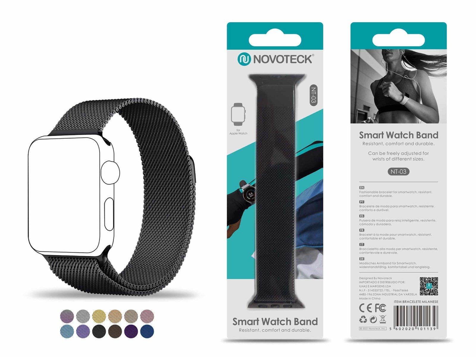 NT-03 Bracelete Magnético Milanese Para Apple Watch