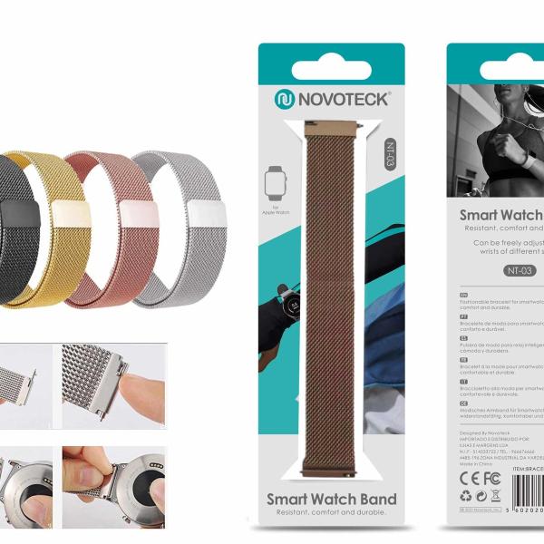 Bracelete Metal Milanese Magnético