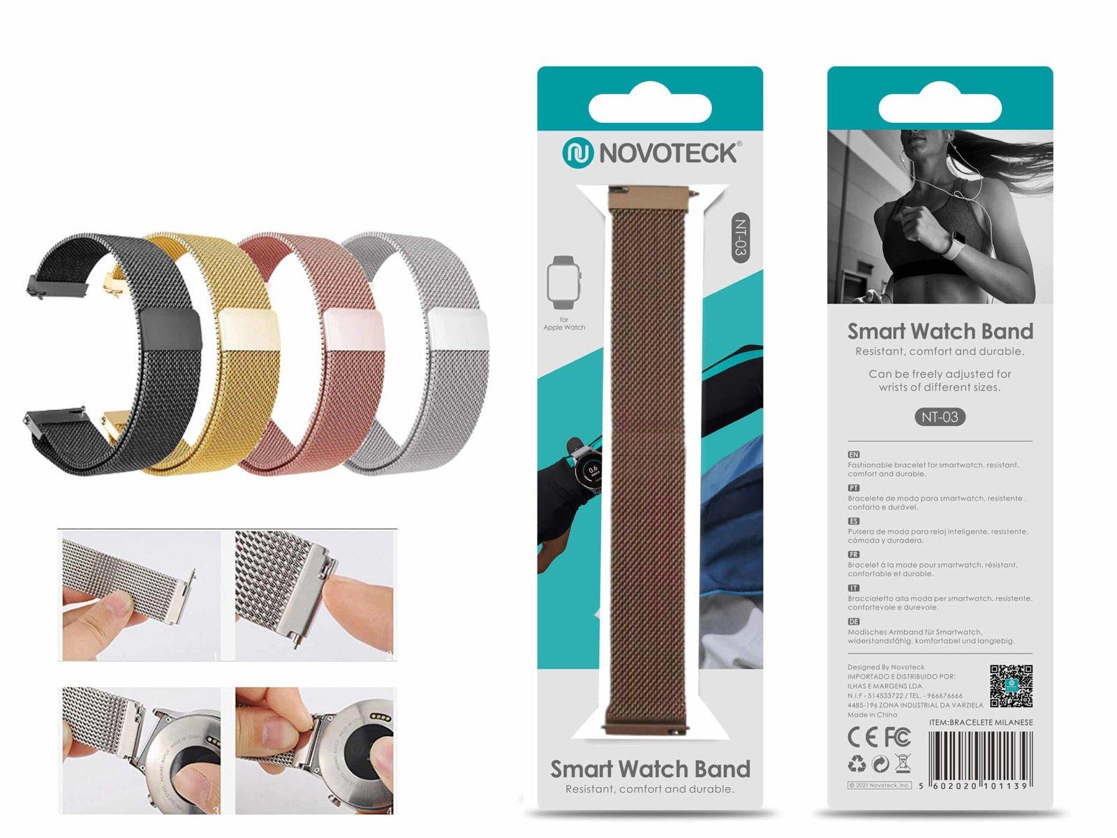 Bracelete Metal Milanese Magnético