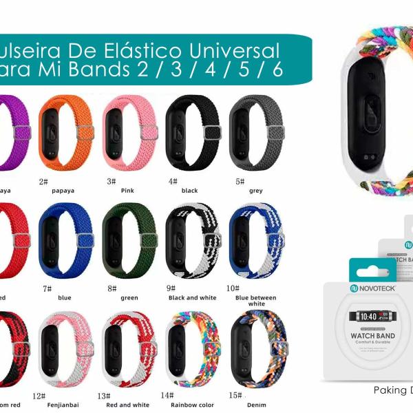 Bracelete Elástico Textil Universal Para Mi Bands 3/4/5/6
