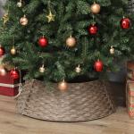 Saia para Árvore de Natal Rústica Entrançada, Cobre - Pé para Festas, Ø68x22 cm, Castanho