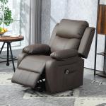 Poltrona Relax Levanta Pessoas com Controle Remoto Reclinação Elétrica de 160° Apoio para os Pés 76x90x105 cm Castanho Escuro