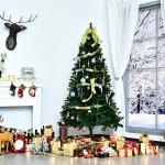 Árvore de Natal Artificial 180cm com 1000 Ramos de PVC Suporte Metálico Decoração de Natal para Interiores Ø102x180cm Verde