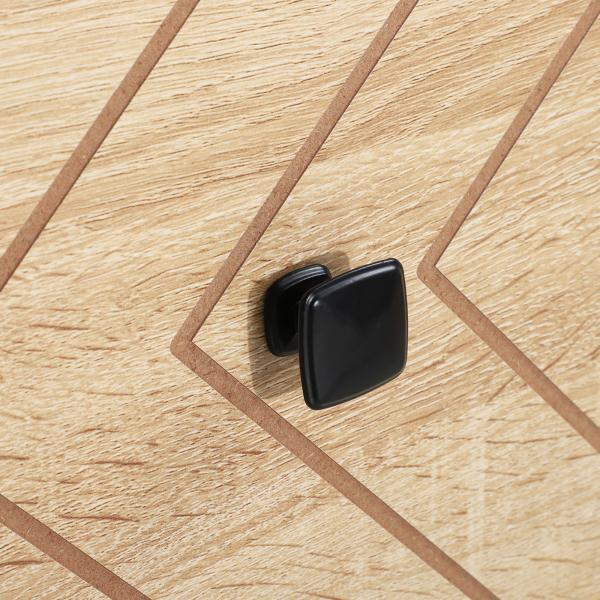 Cómoda com 5 Gavetas Estilo Retrô Móvel Auxiliar de Madeira para Sala de Estar Corredor 80x39,5x110 cm Madeira e Preto