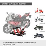 Elevador hidráulico de aço para motocicleta Suporte 680 kg 110x36x67 cm Preto e Vermelho