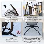 Cadeira Suspensa com Suporte Cadeira Baloiço de Jardim com Cesto Dobrável Almofada e Apoio para a Cabeça 120x88x192 cm Preto