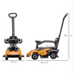 Carro Andador Lamborghini Essenza SCV2 Carro Andador com Buzina Guiador e Grade de Segurança 86,5x40x89,5cm Laranja