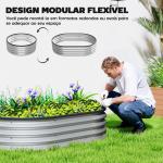 Conjunto de 2 Caixas de Plantio de Exterior em Aço Galvanizado para Terraço Jardim 135x90x30 cm Prateado