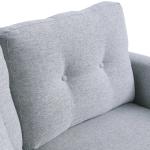 Sofá de 2 lugares Poltrona de dois lugares para sala de estar com almofadas e assento acolchoado fronha lavável 140x78x83 cm cinza claro