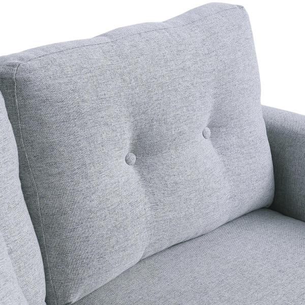 Sofá de 2 lugares Poltrona de dois lugares para sala de estar com almofadas e assento acolchoado fronha lavável 140x78x83 cm cinza claro