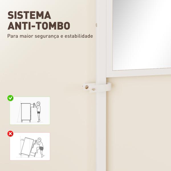 Móvel Cabide de Entrada com Espelho e Sapateira 4 em 1 com 3 Prateleiras Banco 10 Ganchos 98x34x186 cm Madeira