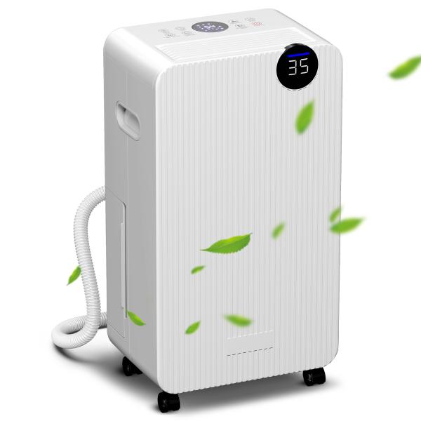 Desumidificador 12L/dia Depósito 2,1L Silencioso Desumidificador Elétrico com 4 Modos Ecrã LED Temporizador até 12 - 25㎡ Branco