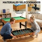 Mesa multijogos 4 em 1 com matraquilhos, bilhar, hóquei de mesa e ping - pong para crianças e adultos 107x61x84,5 cm natural
