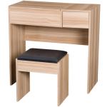Toucador de Maquilhagem com Branco e Tampa Dobrável Mesa de Maquilhagem com Compartimentos e Gaveta 80x40x79cm Madeira
