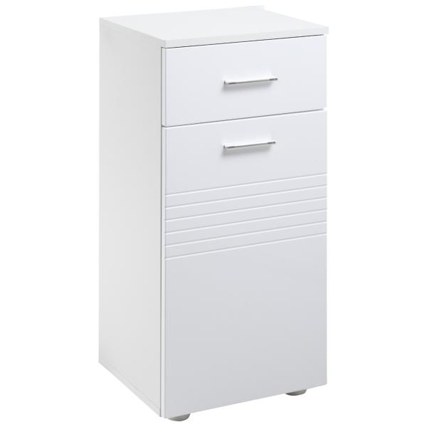 Armário Auxiliar Casa de Banho Móvel Casa de Banho com Porta Gaveta e Prateleira Ajustável 35x30x77,5 cm Branco